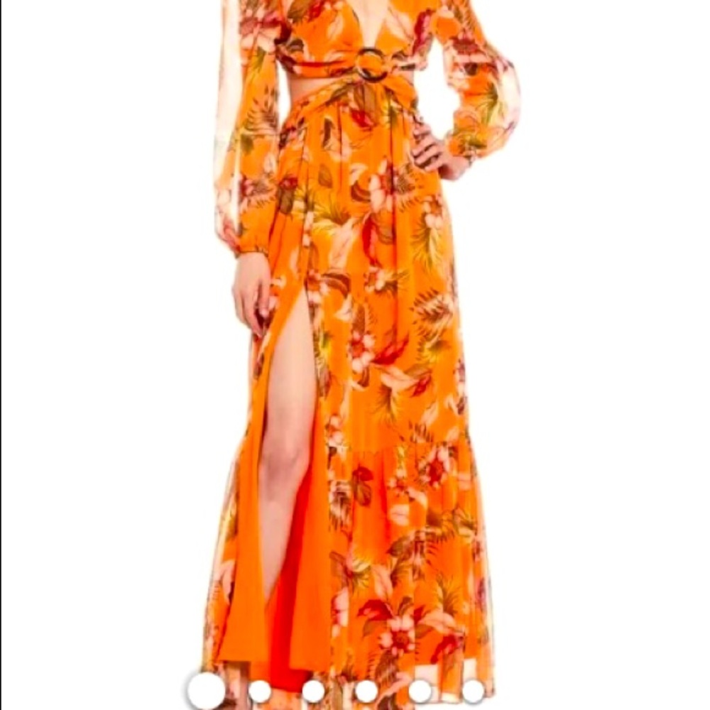 Women's size 6  tropical orange maxi dress 🍊🌴🍊